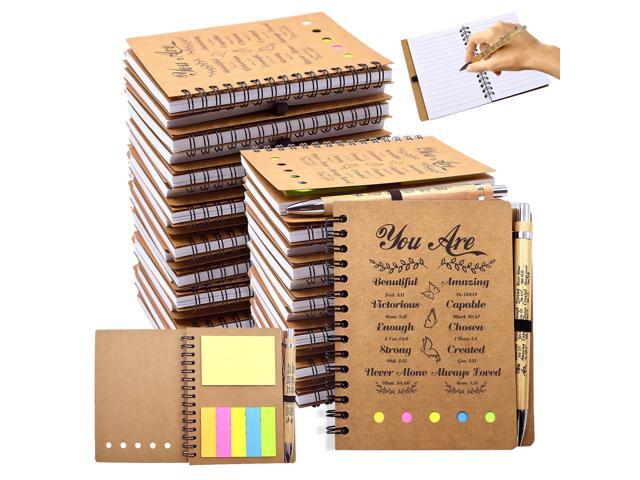 100 Pcs/50 Set Christian Gifts Prayer Journal Set, Bible Verse Pens & Small Spiral Notebook, Bulk Church Notes Notebook Supplies - Faith Based...