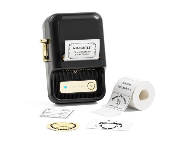 B21 Label Maker Machine with Tape, 2Inch Portable Labeler, Black Thermal Sticker Printer for Gift Jar Candle Address Labels for Home Office.