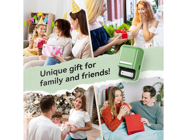 B21 Label Maker Machine with Tape, 2Inch Portable Labeler, Green Thermal Sticker Printer for Gift Jar Candle Address Labels for Home Office...