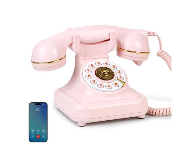 Bluetooth Rotary Landline Phone, Retro Bluetooth Home Phone, Vintage Old Fashioned Telephone with Speakerphone & Volume Control, Wireless.