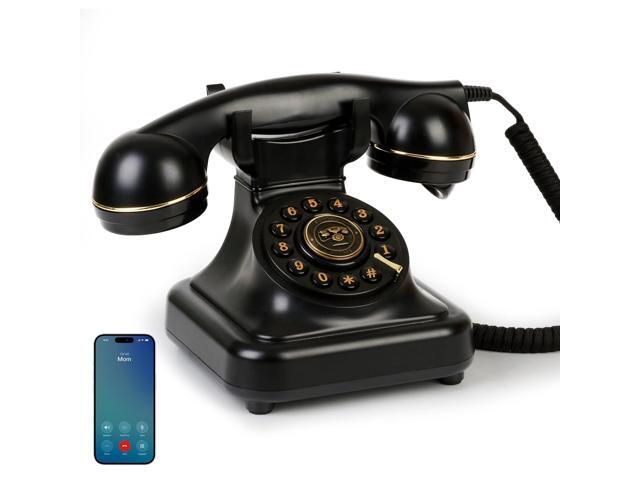Bluetooth Rotary Landline Phone, Retro Bluetooth Home Phone, Vintage Old Fashioned Telephone with Speakerphone & Volume Control, Wireless...