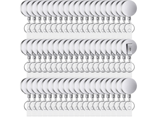 70 Pack Heavy Duty Retractable Badge Holder Reel Metal ID Badge Holder with Belt Clip Keyring Retractable Clip Bulk Card for Work Employee Doctor...