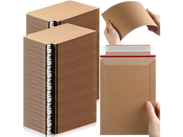 350 Pieces 6x8 Rigid Photo Mailers, 350gsm Keep Flat Cardboard Shipping Envelopes with Self Adhesive for Photos, Documents, Prints, CDs, Small.