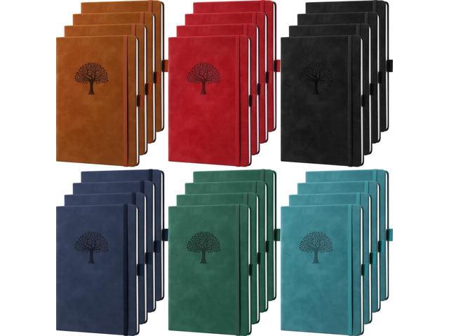 24 Pack Leather Notebook Journals Bulk 5.7' x 8.3' Harder Cover A5 Journals for Writing Men Women Leather Travel Notebooks Daily Gifts for Office.