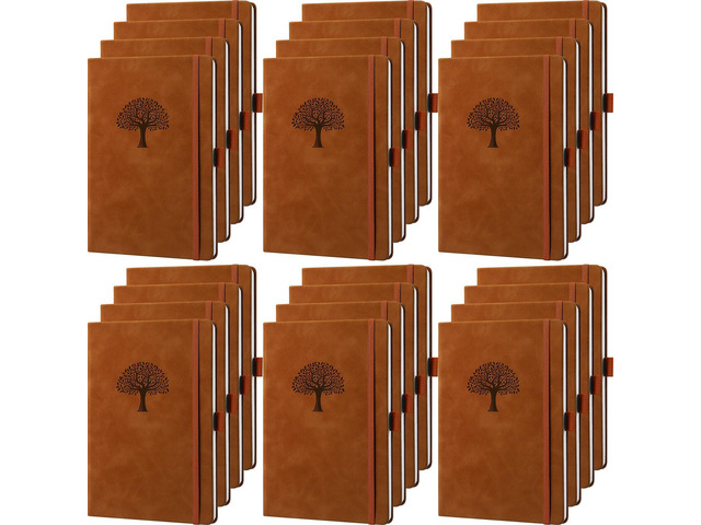 24 Pack Leather Notebook Journals Bulk 5.7' x 8.3' Harder Cover A5 Journals for Writing Men Women Leather Travel Notebooks Daily Gifts for Office...