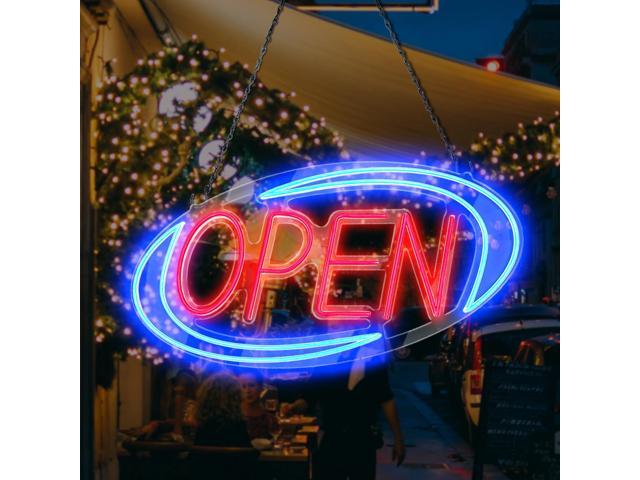 Open Signs for Business,Neon Open Sign Led,24'x 12',Remote Control Open/Closed Bussiness Hour Sign Set,Light for Bar Coffee Salon Store.