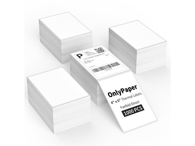 4 x 6 Direct Thermal Shipping Labels - Shipping Address Stickers Perforated and Strong Adhesive, Thermal Labels for Rollo & Zebra Printer1000pcs...