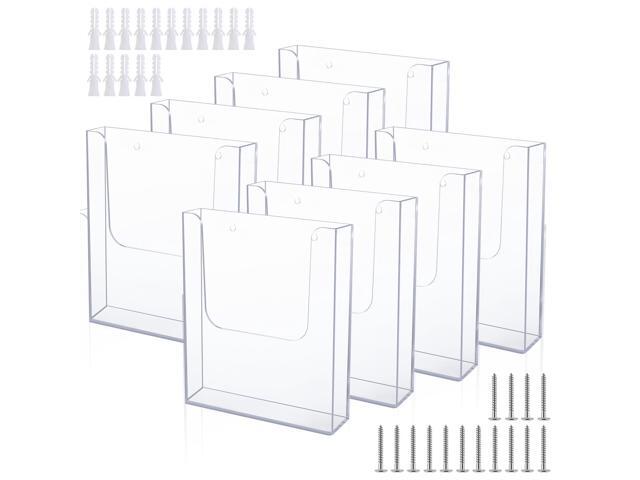 8 Pack Brochure Holder Wall Mount 8.5 x 11 Inch Clear Flyer Stand Acrylic Magazine Booklet Display Stand Plastic File Mail Literature Pamphlet...