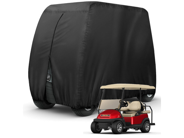 Golf Cart Cover 8 Passenger for Club Car EZGO Yamaha Golf Carts Heavy Duty 420D Durable Fabric, Waterproof Rear Zipper, Windproof Strap Dustproof...