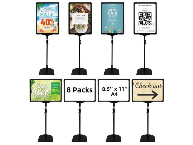 Sign Holder Stand,Sign Stand for Display,Adjustable Sign Holders For Table TopTable Sign Holders 8.5 x 11,8 Packs,Black