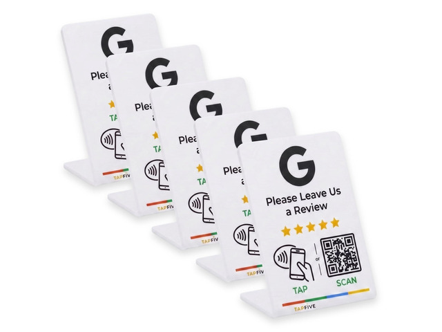 Google Review Stand by NFC Tap & QR Code Sign for Restaurants, Salons, Retail & Multi-Location Businesses Tap to Review QR Code Stand No...