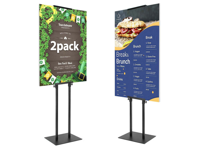 2PACK Poster Stand Adjustable Poster Holder Stand, Foam Board Stand for Display, Heavy Duty Pedestal Sign Holder, Metal Stand for Display Board Up...