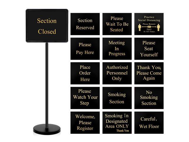 8.5 x 11 Inch Please Seat Yourself Hostess Sign for Restaurant with Stand with 9 Inserts Seating Sign Holder with a Base Sturdy Versatile Yard.