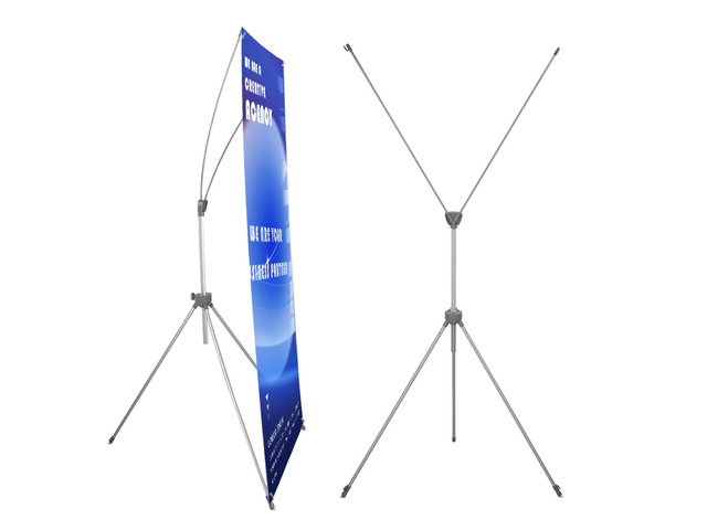 Reinforced X Banner Stand with Portable Bag, Adjustable banner sizes from 23x63 to 32x78 inches,Ideal for exhibitions, restaurants, theaters.4 Pack