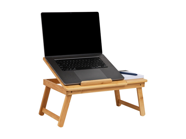 Lap Desk, Laptop Stand with Folding Legs for Bed Dorm Room and Home Office, Rayon From Bamboo, Brown
