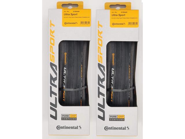 Ultra Sport III - Black/Brown - Road Bike Tire Versatile Road Tire with Modern Tread Design - E25 Ebike Rated - PureGrip, 2 Pack
