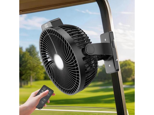 24000mAH Magnetic Golf Cart Fan with Heavy-Duty Strap, 8-inch Battery Operated Fan with Triple-Magnet, Bright Lighting, Compatible with EZGO Club...