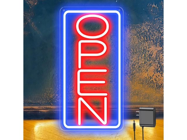 22' X 11' Led Neon Open Signs for Business, Large Open Signs, Plug In Electric Light Up with ON/OFF Switch, Ultra Bright Open Sign for Bar Salon...