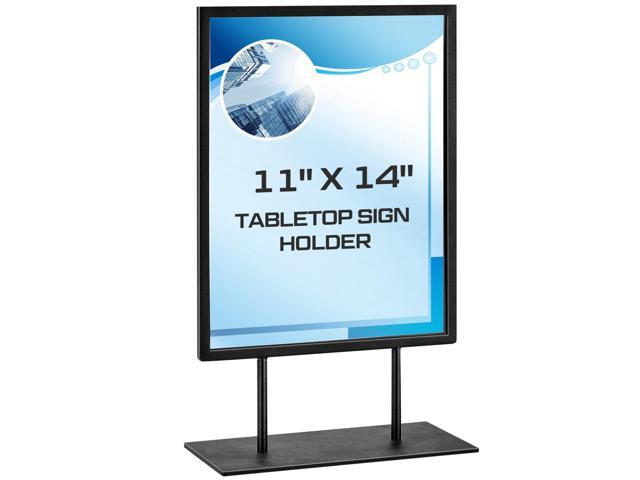 1 Pcs Tabletop Sign Holder with Flat Base 11' x 14' Double Sided Countertop Sign Holder Vertical Desktop Display Stand Metal Poster Display Stand.