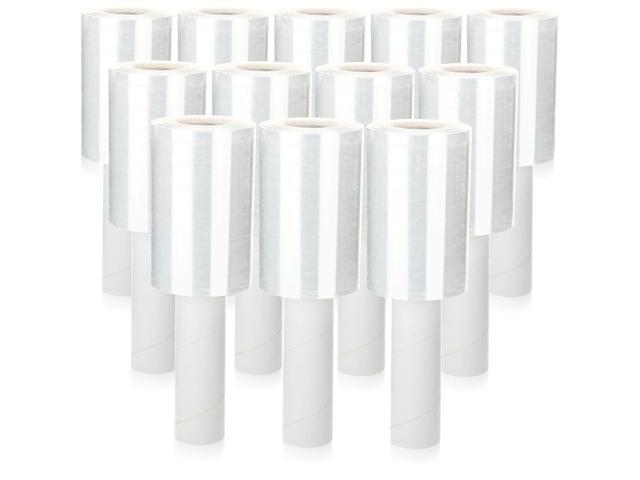 12 Rolls 5 Inch x 800 Feet Clear Stretch Shrink Wrap Film with Handle 80 Gauge Heavy Duty PE Industrial Plastic Wrap for Packing, Moving, Furniture.