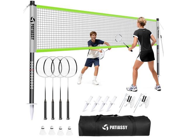 Badminton Set for Backyard, Outdoor Badminton Net with Anti-Sag Design, 4 Professional Badminton Rackets, 4 Shuttlecocks and Carry Bag for Lawn or.