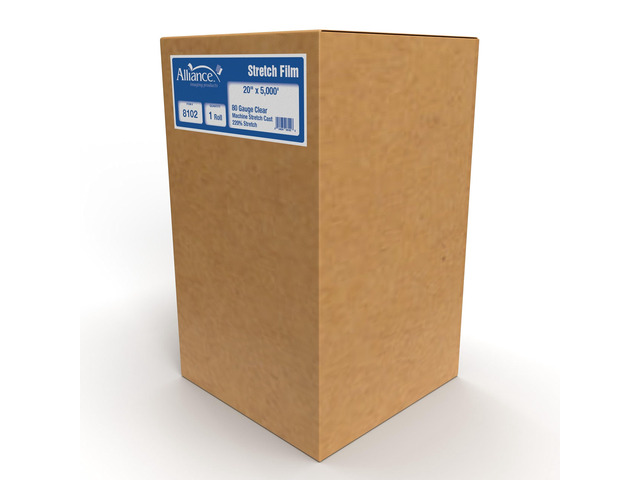 Stretch Film Machine Bundling - Clear, 20' x 5000ft, 80 Gauge, 1 Pack, Industrial Heavy Duty Shrink Wrap for Packing, Shipping, Pallet and Moving...