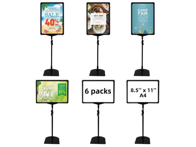 Sign Holder Stand,Sign Stand for Display,Adjustable Sign Holders For Table Top,Table Sign Holders 8.5 x 11,6 Packs,Black