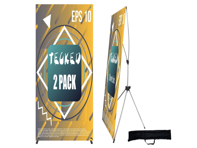 X Banner Stand Adjustable Fit Banner 24 x 63 to 32 x 72 Inch, Portable Travel Bag, Bigger, More Adaptable Advertising, Stores, Tradeshow,...