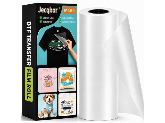 DTF Transfer Film Roll 13' x 328 FT, Double-Sided Matte PET Film for DTF Inkjet Printer, High Ink Adhesion Transfer Paper for Dark & Light Fabrics,...