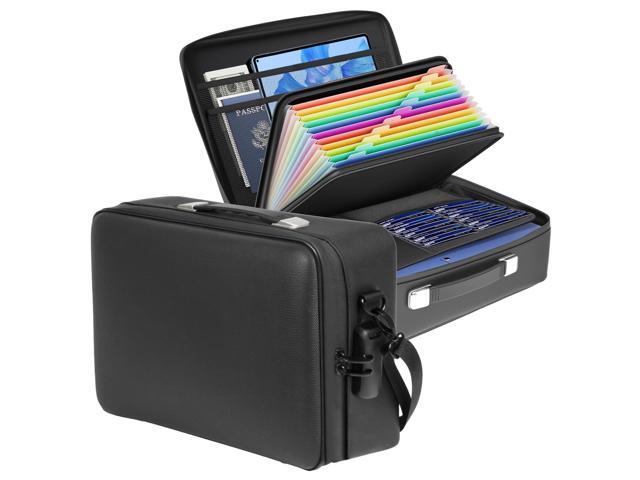 Fireproof Document Box with Combination Lock Security Belt, Hard Case Fire Water Resistant Safe for Documents, Certificates, Laptops, Passports