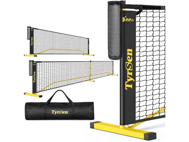 Portable Pickleball Net for Driveway, 22 FT Regulation Size & 11 FT Half Court Size Pickle Ball Net with Ball Collector, 2-in-1 Pickle Ball Net...