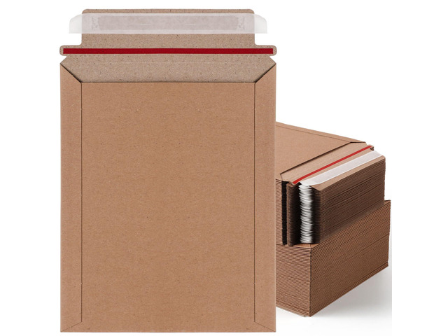 200 Pcs 7 x 9 Inch Rigid Mailers Kraft Cardboard Envelope Bulk Self Adhesive Flat Shipping Bag for Office Mailing Document Photo Letters Packaging...