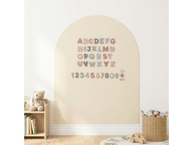 CAALMA Magnetic Wall Decal 40 x 32 - Magnetic Chalkboard for Wall - Strong Adhesive with Aesthetic Magnetic Letter, Chalk and Cloth (Neutral Beige)