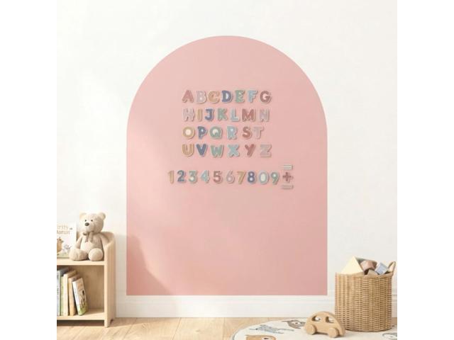 CAALMA Magnetic Wall Decal 40 x 32 - Magnetic Chalkboard for Wall - Strong Adhesive with Aesthetic Magnetic Letter, Chalk and Cloth (Dusty Pink)