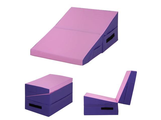 Gymnastics Mat Incline Mat Tumbling Mat Folding Gymnastic Tumbling Mat Indoor/Outdoor Exercise Mat Home Gym Yoga Mat with Handle