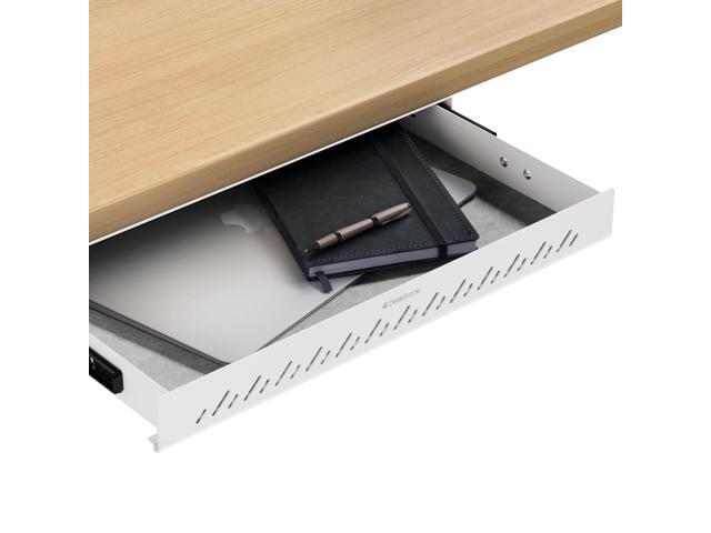 Under Desk Drawer Hidden Under-Desk Storage Organizer, Easy Install, Large Capacity Metal Sliding Drawer for Home Office, Standing Desk &.