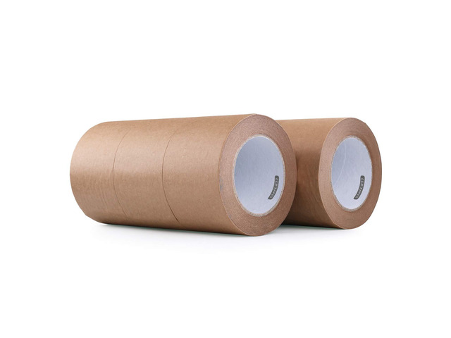 Recyclable Kraft Gummed Tape 6 Pack 3' x 165Ft Carton Sealing Tape Tearable & Writable, Strong Adhesive, RoHS Recyclable For Shipping, Carton,...