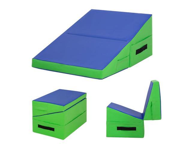 Gymnastics Mat Incline Mat Tumbling Mat Folding Gymnastic Tumbling Mat Indoor/Outdoor Exercise Mat Home Gym Yoga Mat with Handle