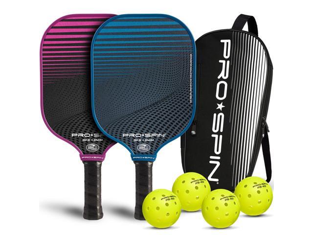 Carbon Fiber Pickleball Paddles Set of 2 Lightweight Pickleball Set with Indoor/Outdoor Balls and Bag Durable Pickle Ball Paddle Gift for Men,...