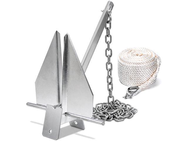 Heavy Duty Boat Anchor Kit with Anchor Chain, Shackle and Anchor Rope, 5/8/10/13/18 lb Danforth Anchor,Boat Anchor for Pontoons, Dinghies, Fishing...