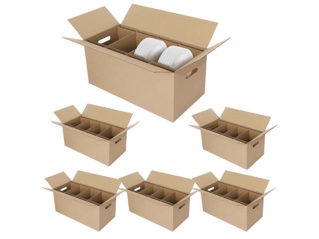 6 Sets Dish Packing Kit Include 1 Box 5 Dividers 1 Base Plate Each Set Kitchen Moving Boxes Glassware Packing Kit Dish Containers Supplies for.