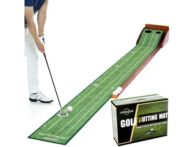 Putting Green Indoor,Golf Putting Mat with Auto Ball Return,Premium Crystal Velvet Surface, Practice Putting mat, Perfect Training Aid & Gift for.