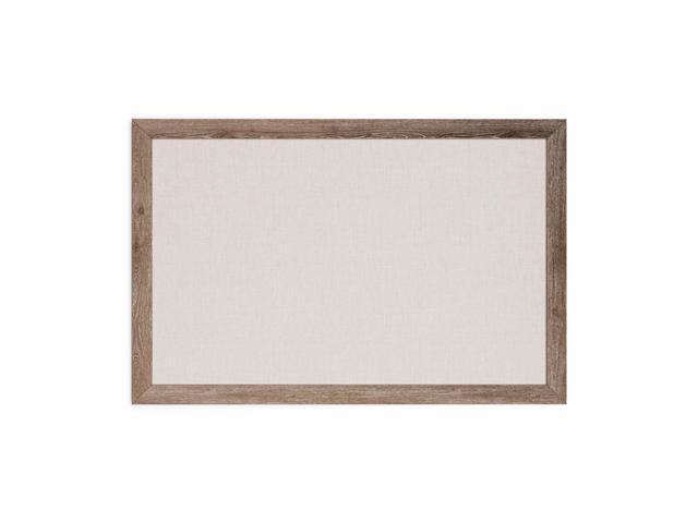 Linen Bulletin Board, 36' x 24', Rustic Wood Style Frame, Industrial Grade Pinning Surface