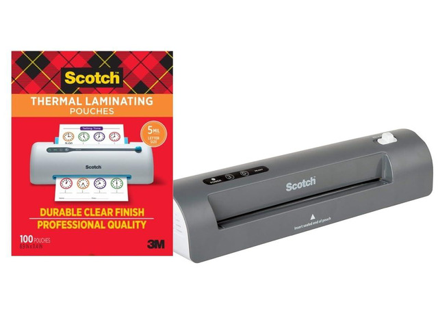 Bundle of Thermal Laminator TL901X + Thermal Laminating Pouches, 100 Count, 5 mil, Fits Letter Sized Paper (8.9 in. Ã— 11.4 in.)
