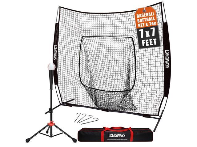 7x7ft/8x8ft Baseball Softball Net with Steel Frame for Batting, Hitting, Pitching, Portable Baseball Batting Net with Carry Bag, Great for All Levels