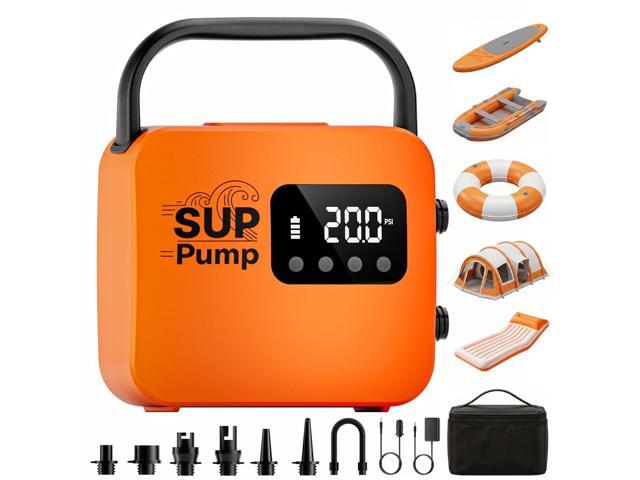 Paddle Board Electric Pump with 18000mAh Battery 20 PSI, Auto Shut-Off, Inflate & Deflate, AC/12V & USB Emergency Power for Kayaks & Inflatable Boats