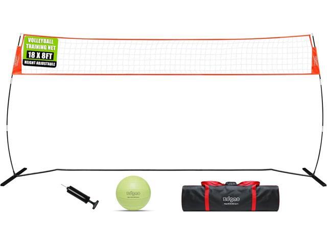 12FT/18FT Portable Volleyball Net with Height Adjustable Poles System Indoor & Outdoor Freestanding Practice Net, PU Volleyball, Carry Bag for...