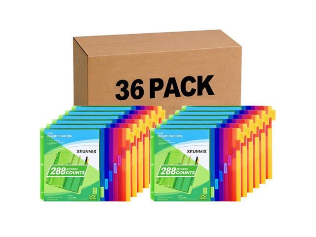 8-Tab Binder Dividers - Index Pockets Divider for 3 Ring Binders, 3-Hole Plastics Sheets Protectors for US Letter Size in 0.5'', 1'', 2'', 3 inch...