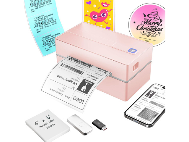 Thermal Shipping Label Printer 4x6 Bluetooth Label Maker for Small Business Wireless Mailing Shipping Printer for USPS UPS Amazon Shopify Etsy -...