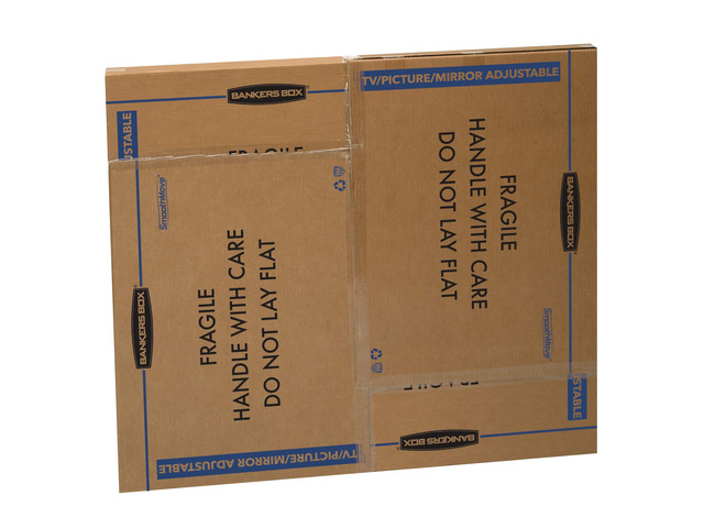 3-Pack Adjustable TV/Picture/Mirror Moving Boxes Protect TVs, mirrors, and framed art with rigid moving boxes sized for flat, fragile items
